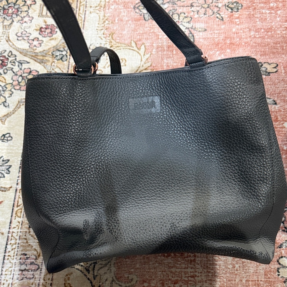 Grey Dagne Dover Pebbled Leather Tote Bag